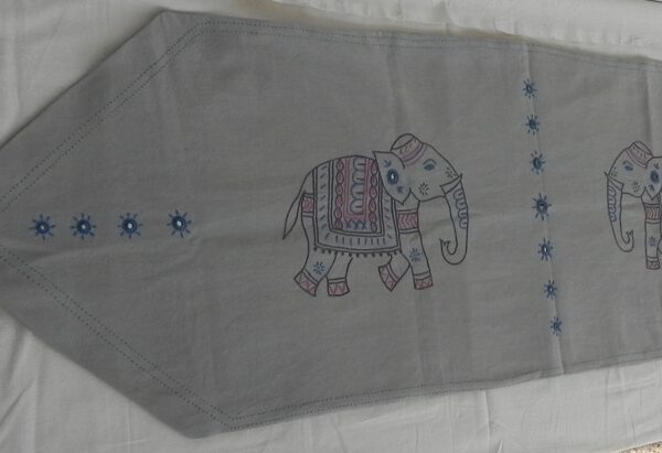 Gray Hand Crafted Table Runner India