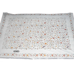 White Bed Lines with Embroidery Design